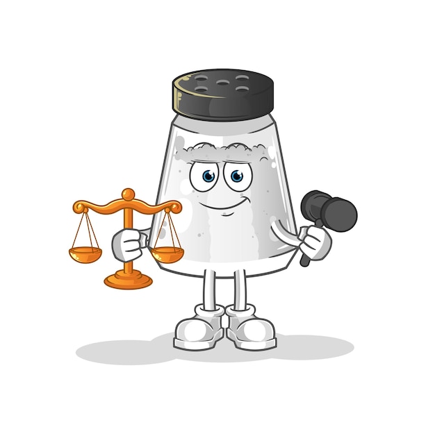 Salt shaker lawyer cartoon cartoon mascot vector