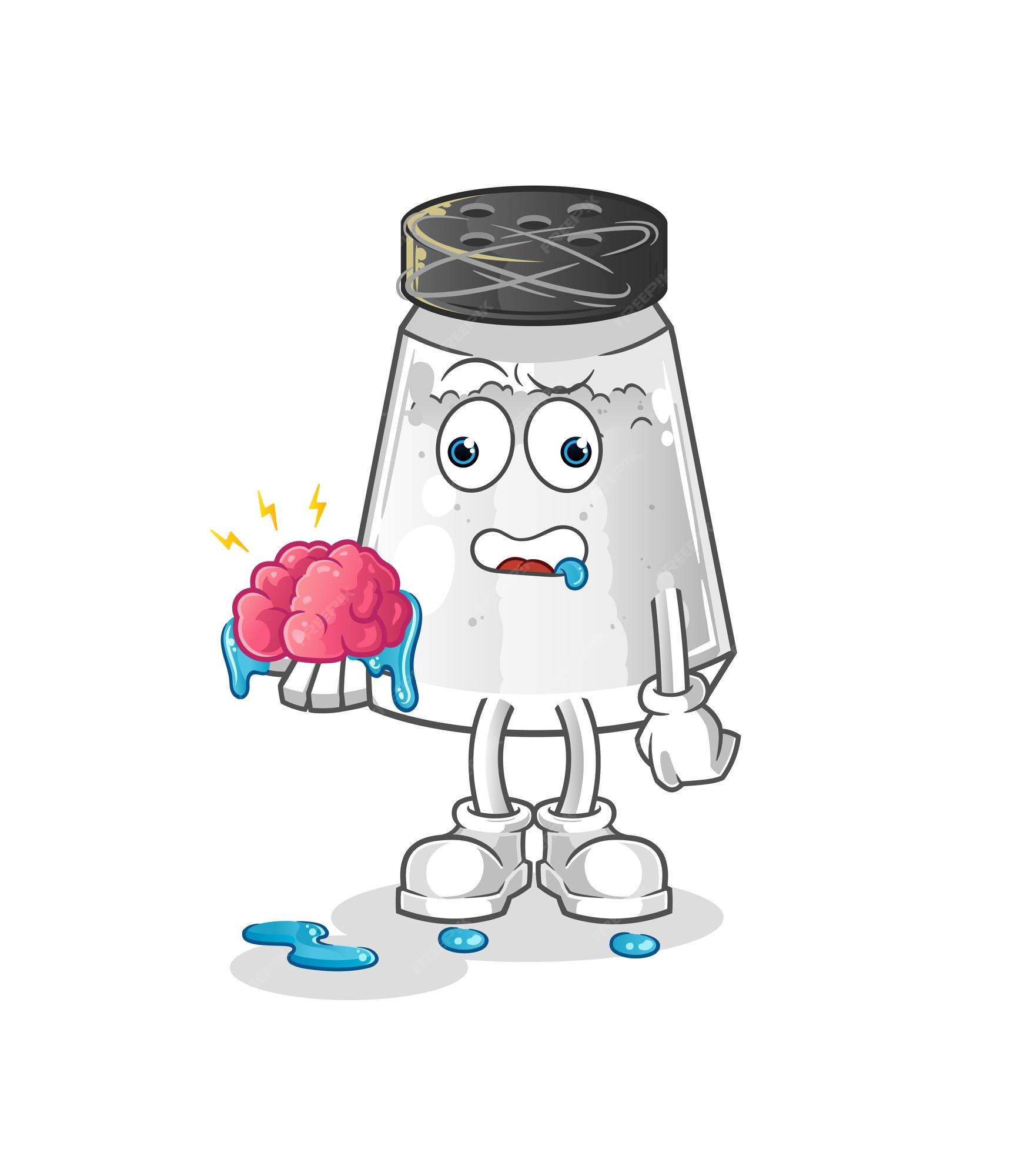 Premium Vector | Salt shaker no brain vector cartoon character