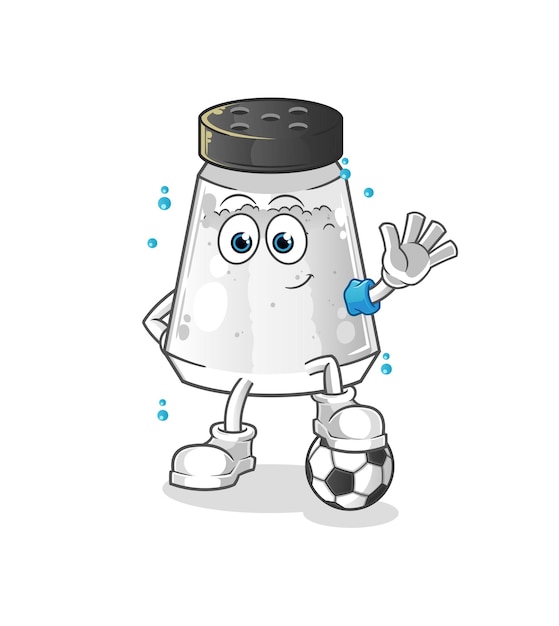 Salt shaker playing soccer illustration character vector