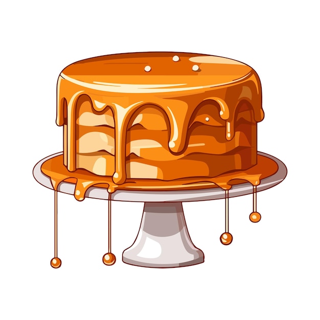 Vector salted caramel cake clip art illustration