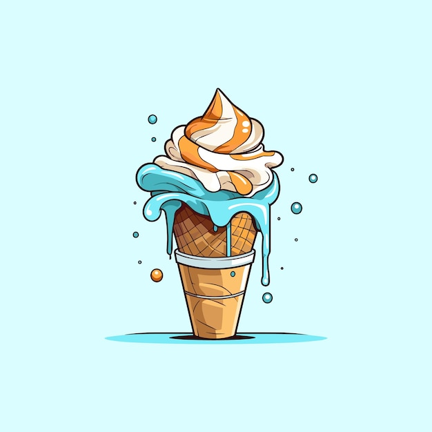 Vettore illustrazione di clip art di gelato al caramello salato