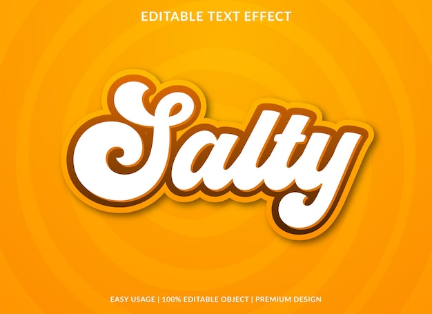 Salty editable text effect template use for business logo and brand