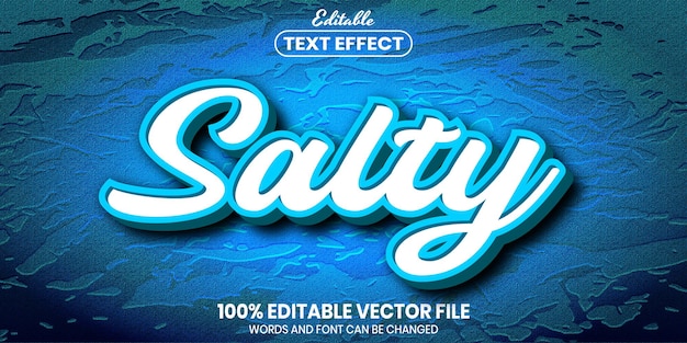 Vector salty text, font style editable text effect