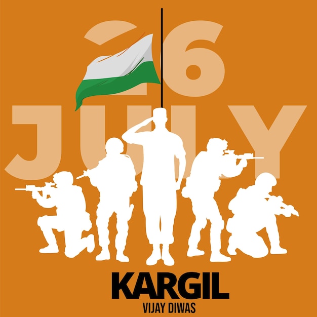 Vector salute our soldier on kargil vijay diwas 26 july 2023