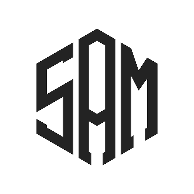 SAM-logoontwerp Initiële letter SAM-monogram Logo met behulp van zeshoekige vorm
