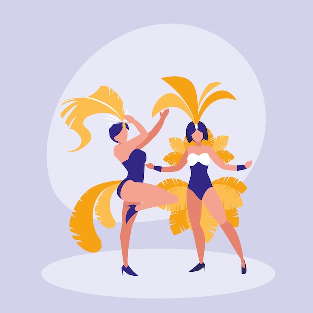 Samba dancer isolated icon