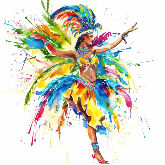 Vector samba_rhythms_in_watercolor_carnival_bliss_vector