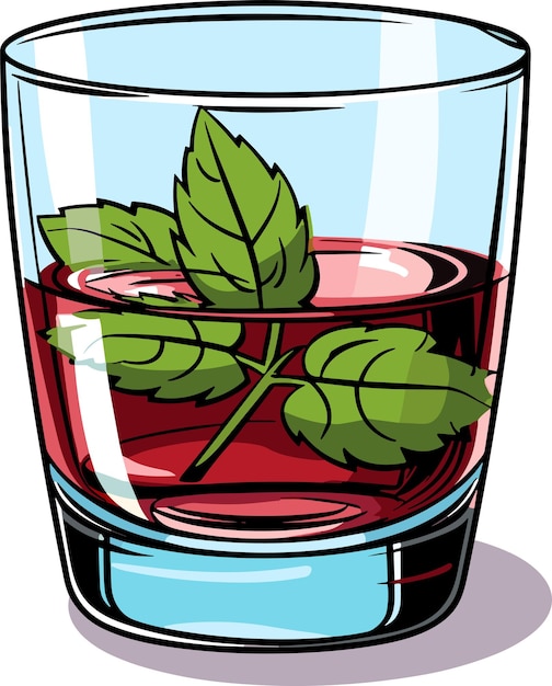 Sambuca cocktail in een glas eenvoudige vectorpictogramillustratie