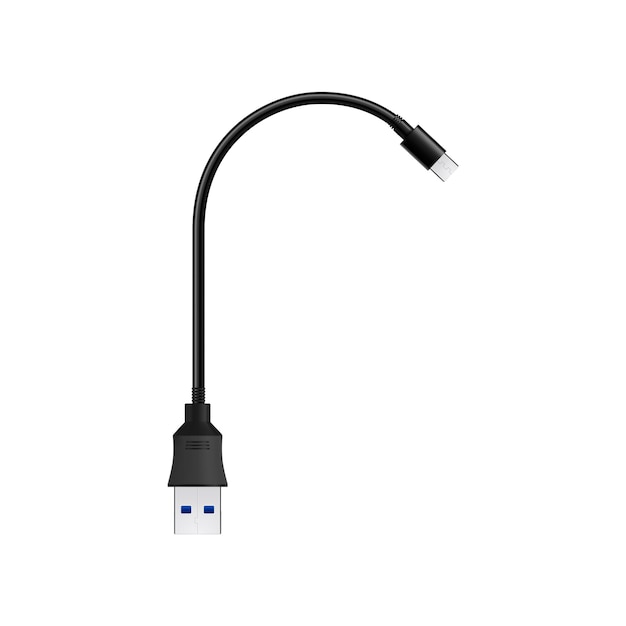 Samenstelling met realistische usb-kabel voor mobiele apparaten