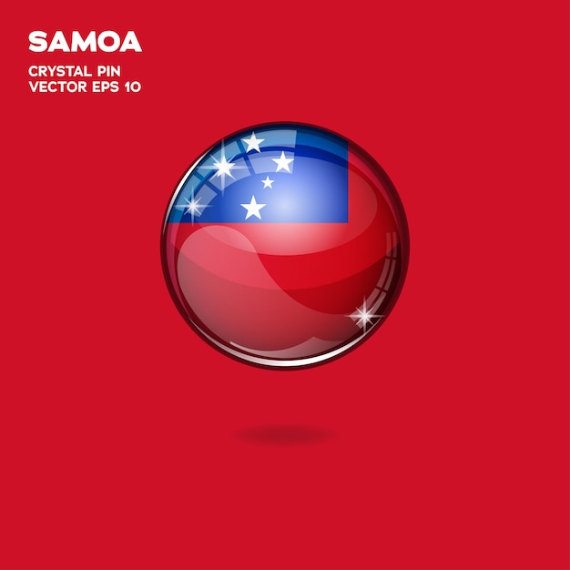 Samoa Flag 3D Buttons