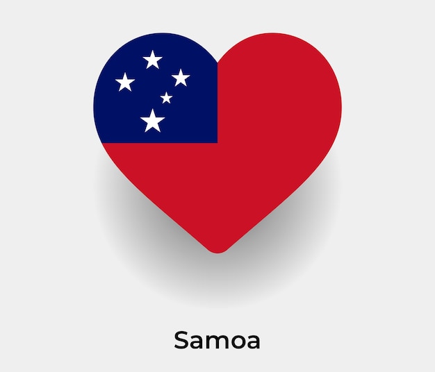 Samoa flag heart shape icon vector illustration