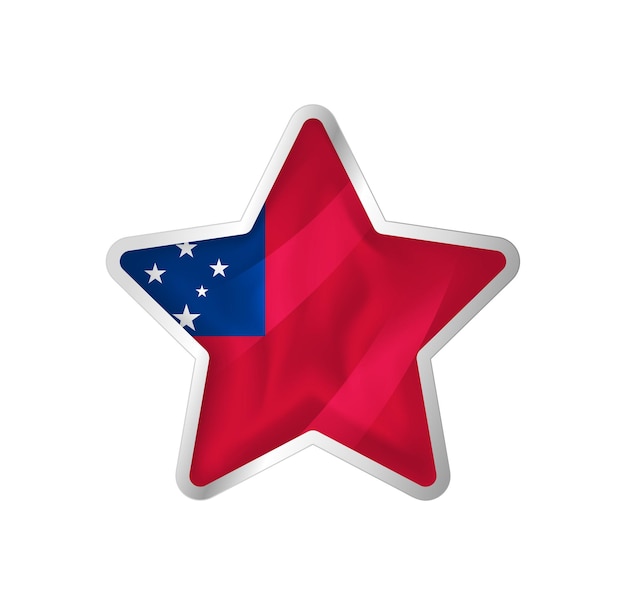 Samoa flag in star. Button star and flag template. Easy editing and vector in groups. National flag