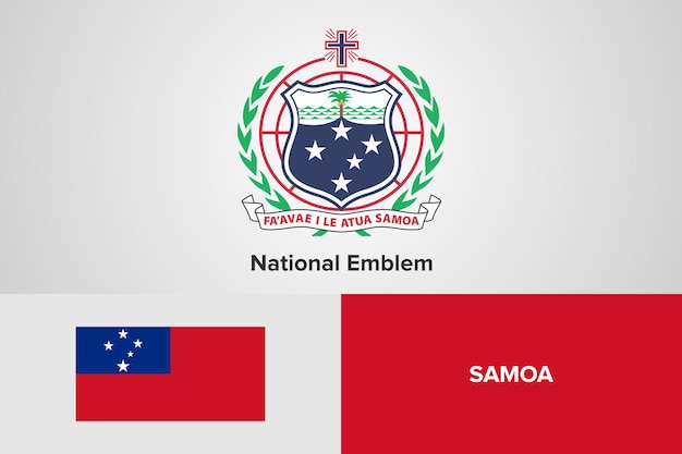 Samoa national emblem flag template