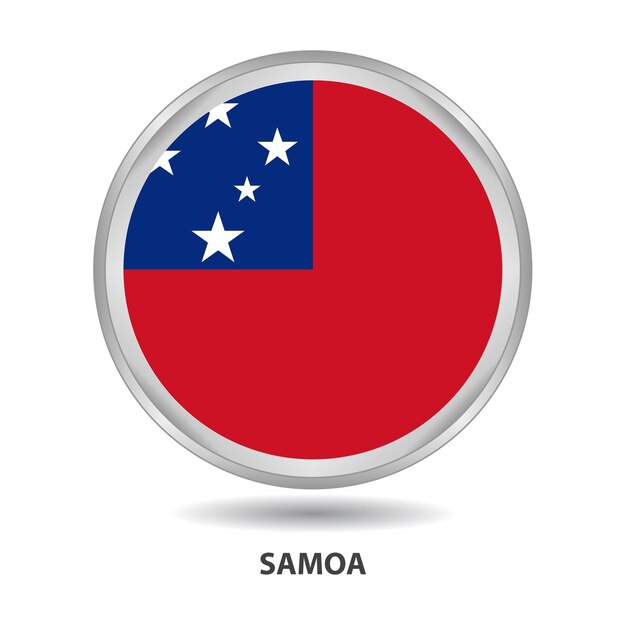 Samoa ronde vlag ontwerp wordt gebruikt als badge, knop, pictogram, muurschildering