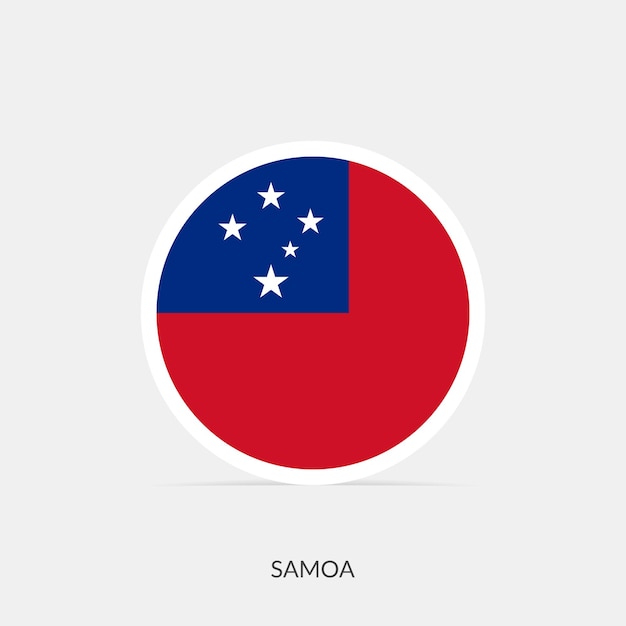 Samoa round flag icon with shadow