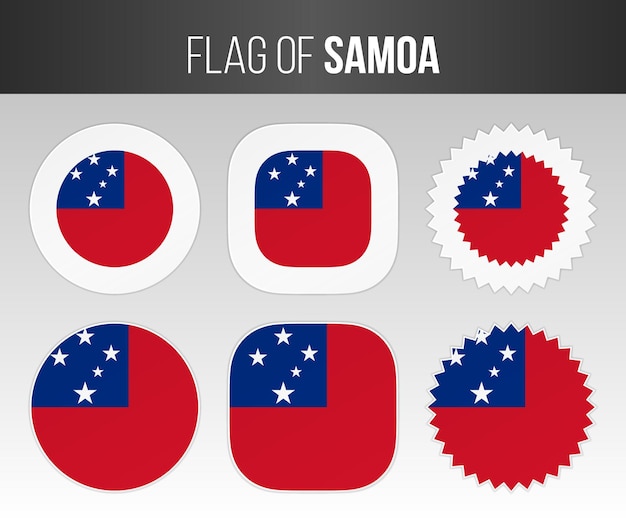 Samoa vlag etiketten badges en stickers Illustratie vlaggen van Samoa geïsoleerd