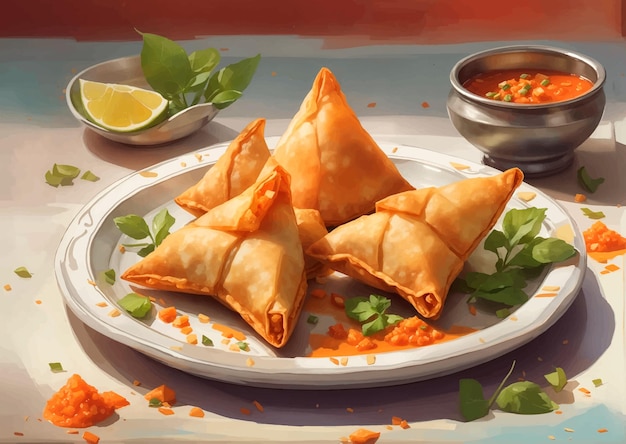 Vector samosa-illustratie