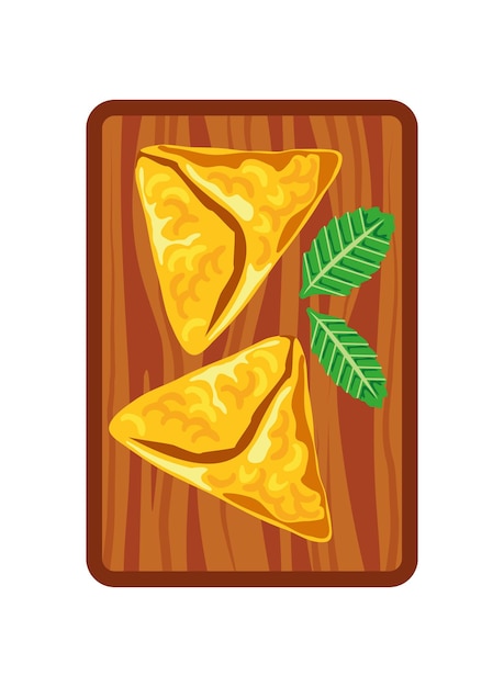 Vector samosa indian food isolated icon