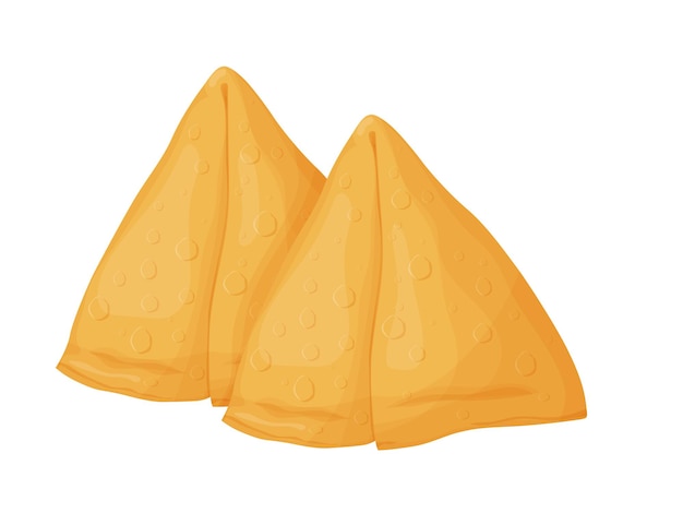 Vettore samosa set illustrazione vettoriale cibo di strada asiatico cibo indiano in stile catroon