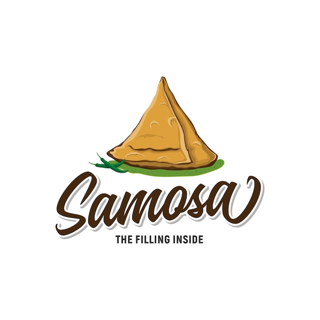 레스토랑에 대한 Samosa 전통 음식 로고 영감