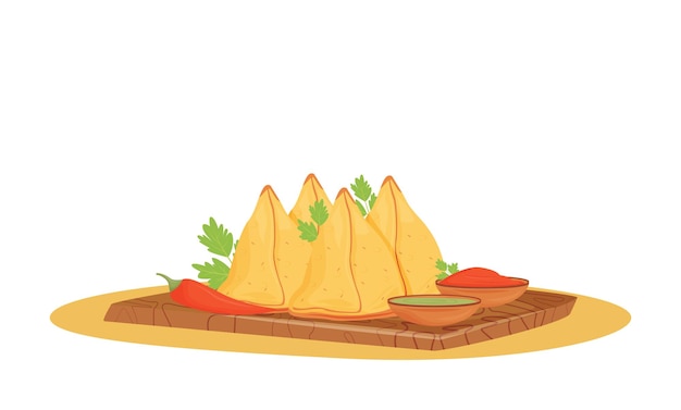 Samosas cartoon illustration