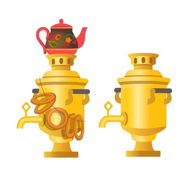 Samovar Cartoon afbeelding geïsoleerd op een witte achtergrond