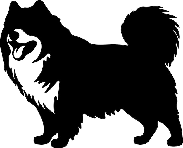 Samoyed black silhouette with transparent background