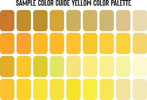 Vector sample color guide yellow color palette examples of trending colors sample color guide or rgb colo