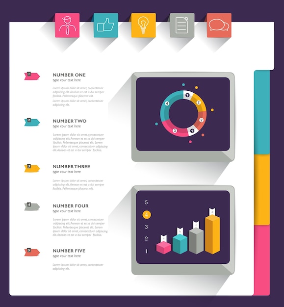 Vettore esempio di stampa o layout di pagina web. vettore di infografica.