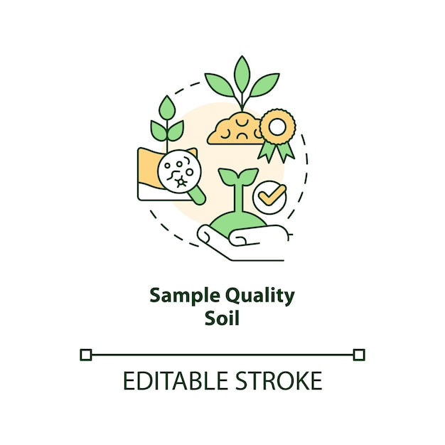 Sample quality soil concept icon