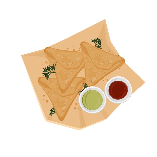 Samsa Samosa Somsa Illustratie-logo