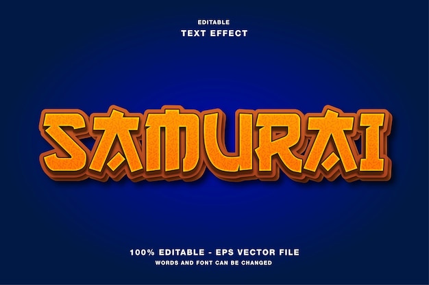 Samurai 3d editable text effect