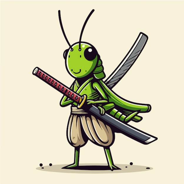 Vector samurai animal character vector illustration