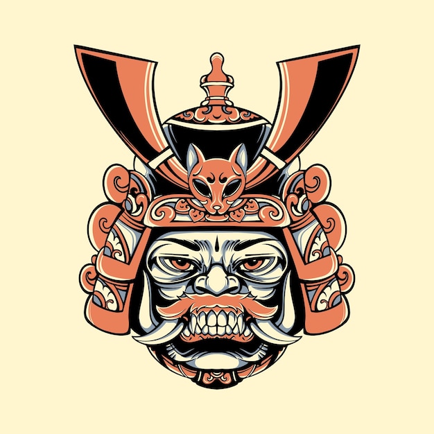 Samurai Bali masker vector kunst