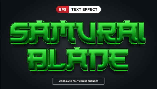 Samurai blade text effect editable game font style