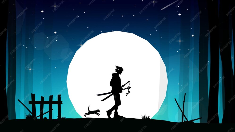 Premium Vector | Samurai boy anime wallpaper samurai wallpaper