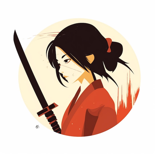 Vector samurai character japanese japan background illustration design sword warrior asian tradit