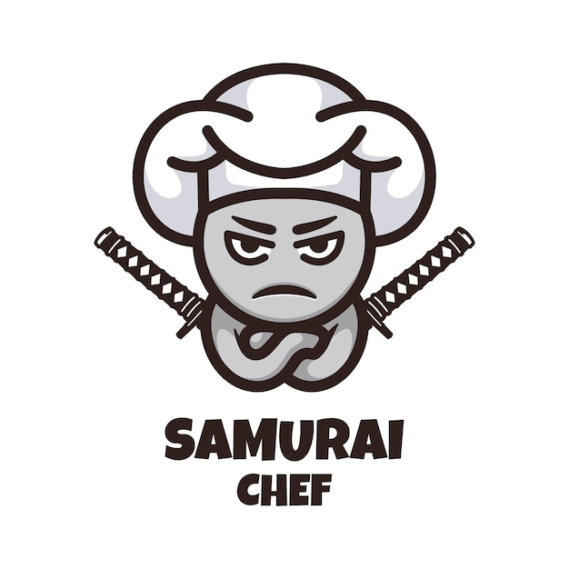 Vector samurai chef logo