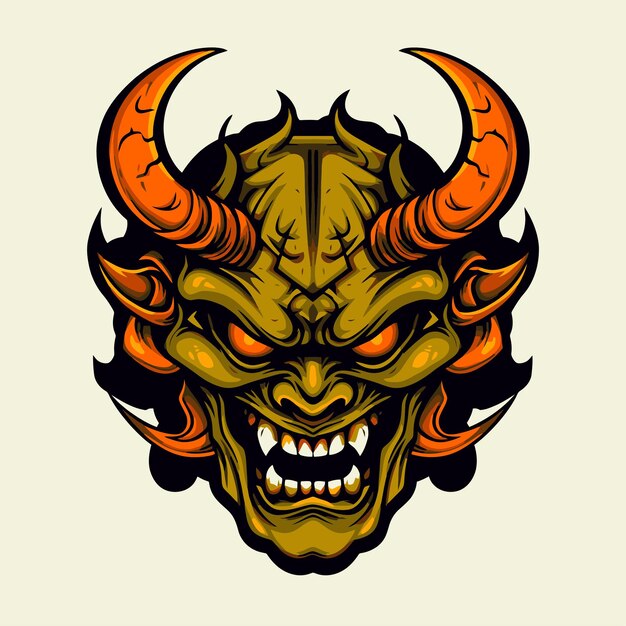 Samurai demon head