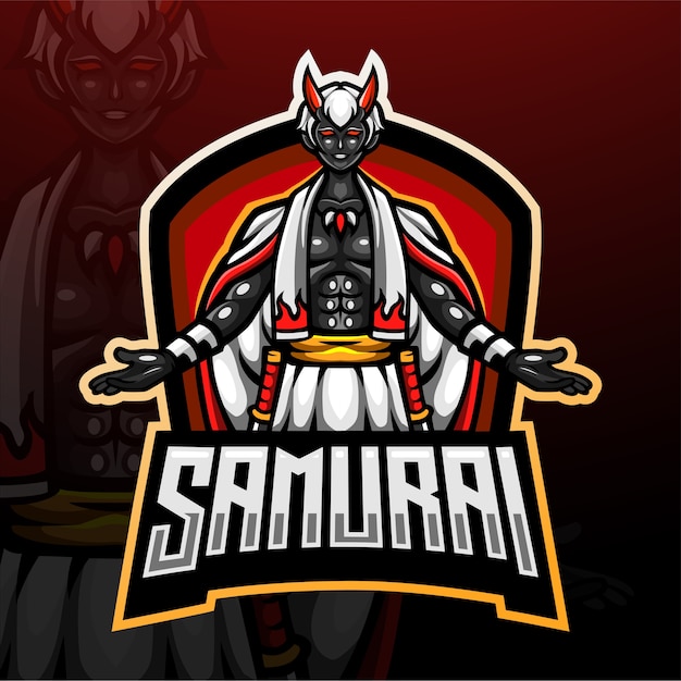 Samurai diavolo mascotte esport logo design