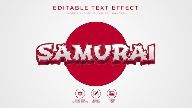 Effetti di testo modificabili samurai