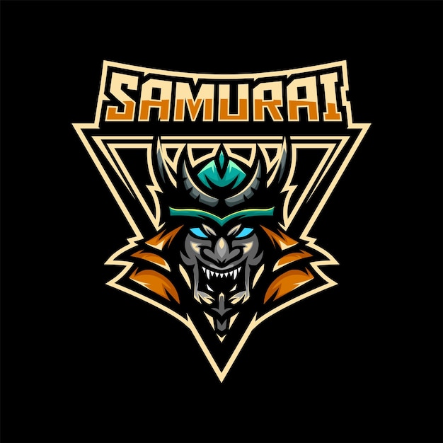 Samurai esport gaming mascotte illustratie logo