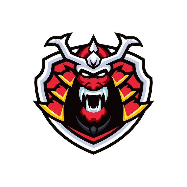 Vettore modelli di logo samurai esports