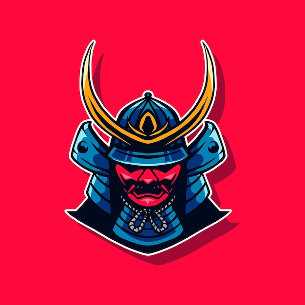 samurai face icon design