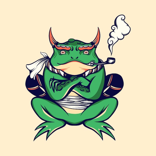 the samurai frog vector art