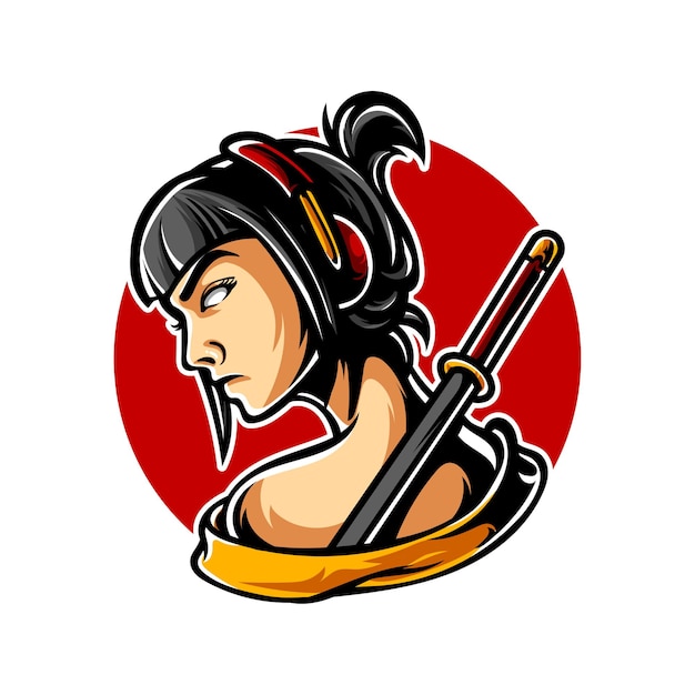 Samurai geisha e sport-logo