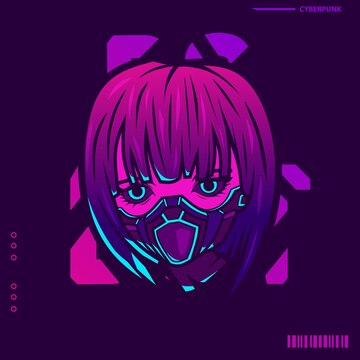 Cyberpunk Anime Girl Poster Cute and Neon Perfect for Anime 