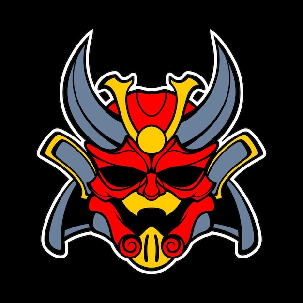 Vector samurai head illustration