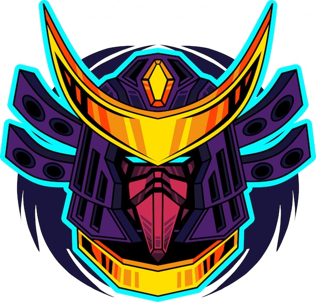 Samurai head mascot logo