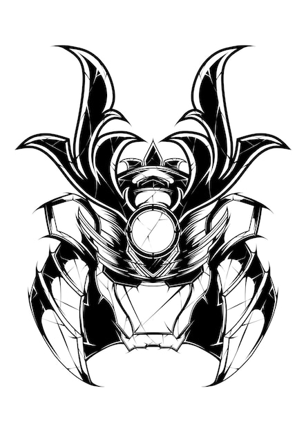 Samurai head mascot vector illustration